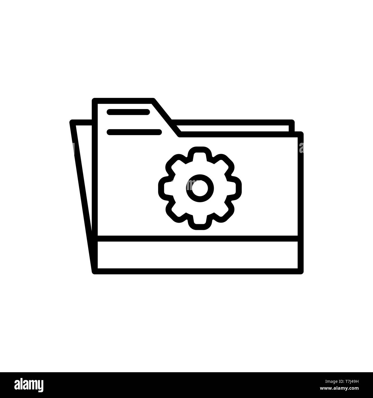 Folder line icon isolated on white background. Outline thin business ...