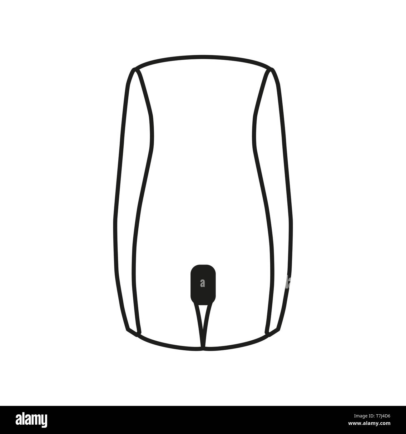 PC mouse line icon isolated on white background. Outline thin digital ...
