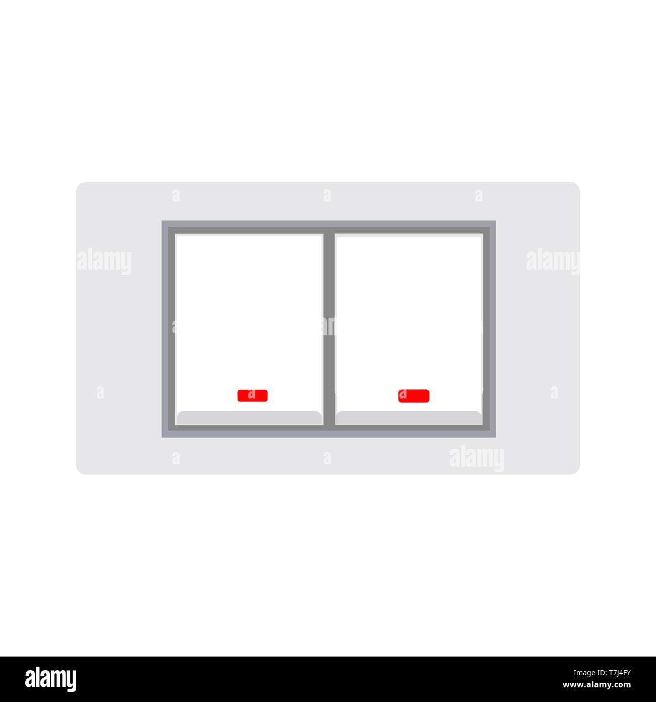 Light switch electrical interior equipment flat sign vector icon Stock Vector