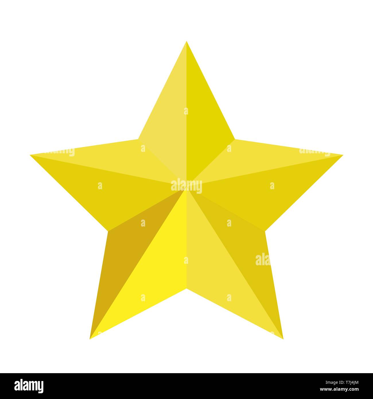 Yellow star vector flat shape element sign isolated white icon Stock Vector