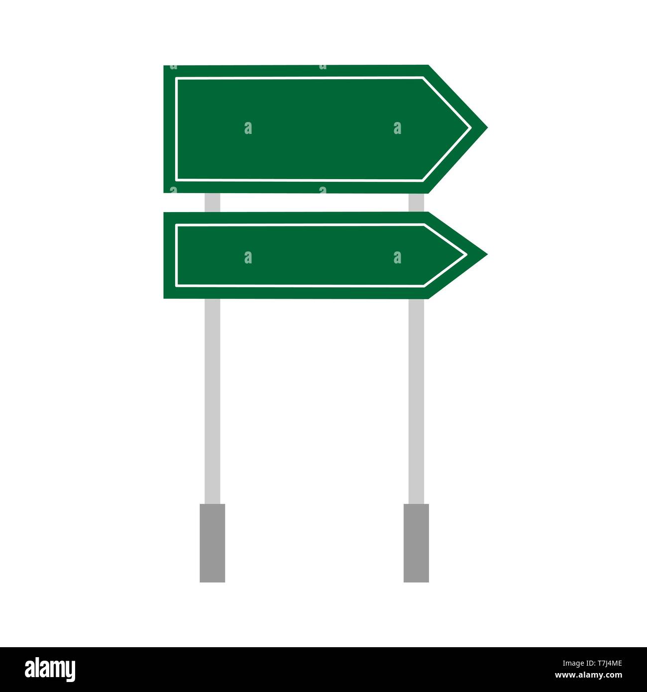 Road direction green sign transportation outdoor pointer warning navigation empty vector Stock Vector