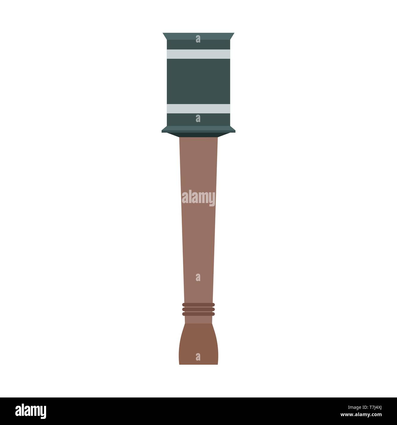 Hand greande flat ammunition silhouette vector isolated white. Weapon military icon grunge Stock Vector