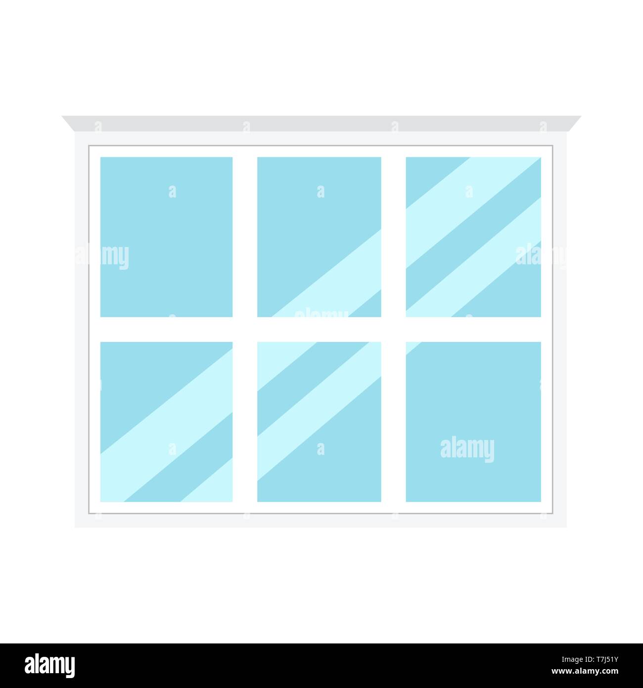 Window glass front view architecture vector concept. Interior cartoon  furniture room structure flat Stock Vector Image & Art - Alamy