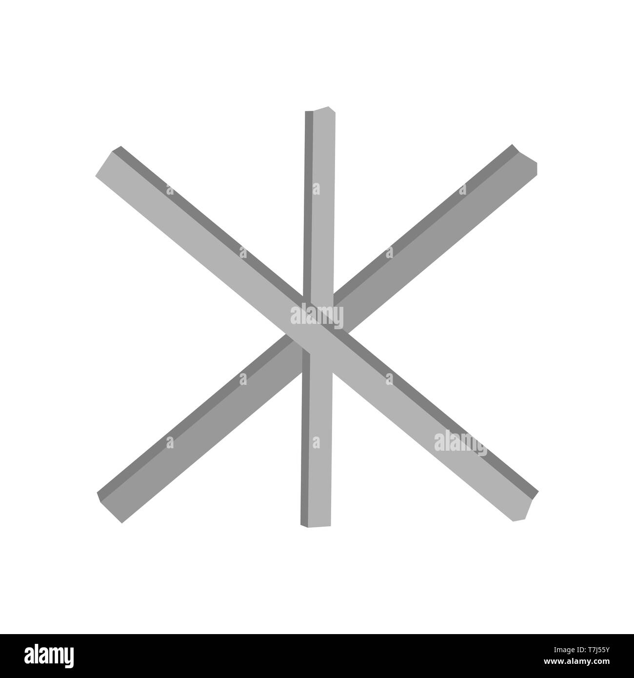 Military barricade barbed defence warning element. Vector fence barrier special army isolated white Stock Vector