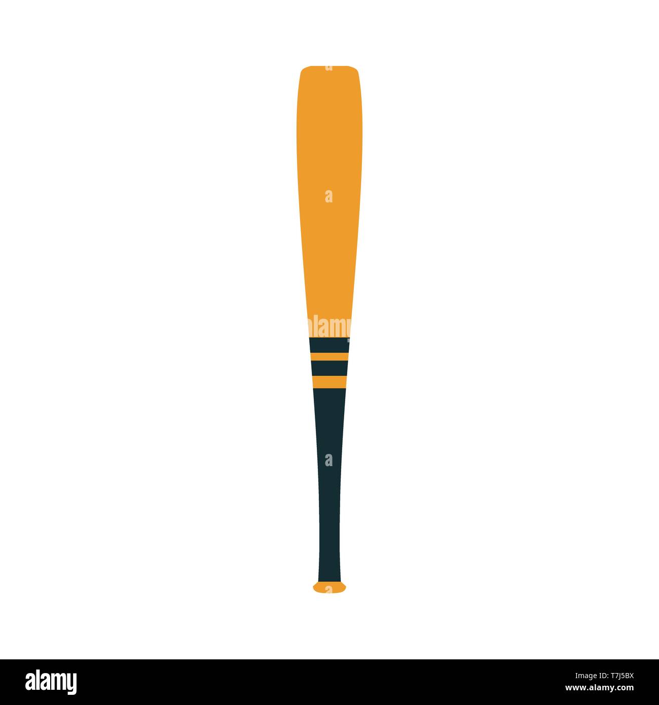 Baseball bat symbol competition element vector icon. Wooden flat