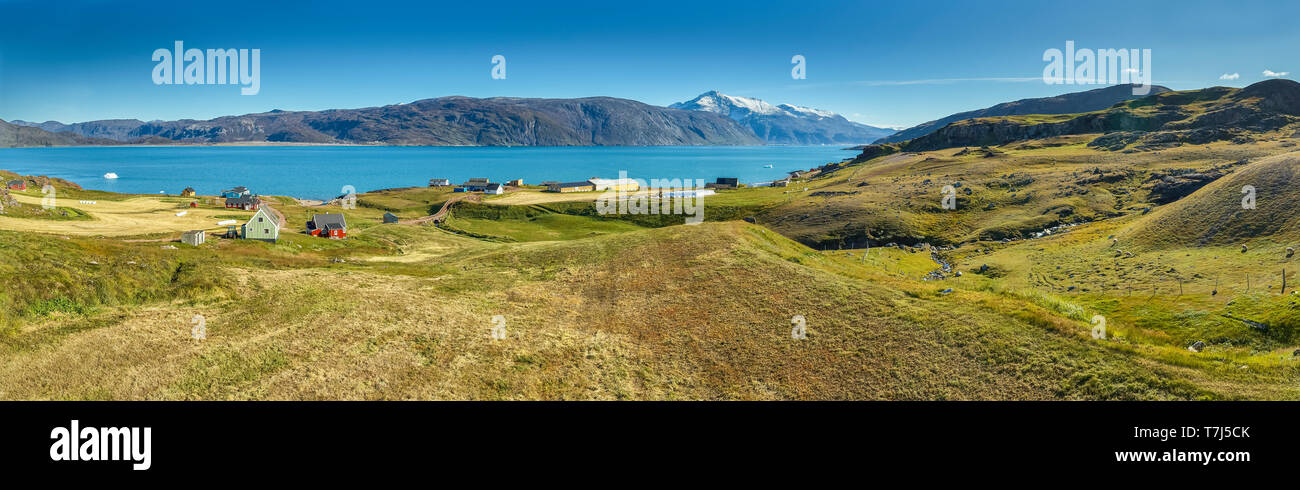 Qassiarsuk or Brattahlid, South Greenland Stock Photo