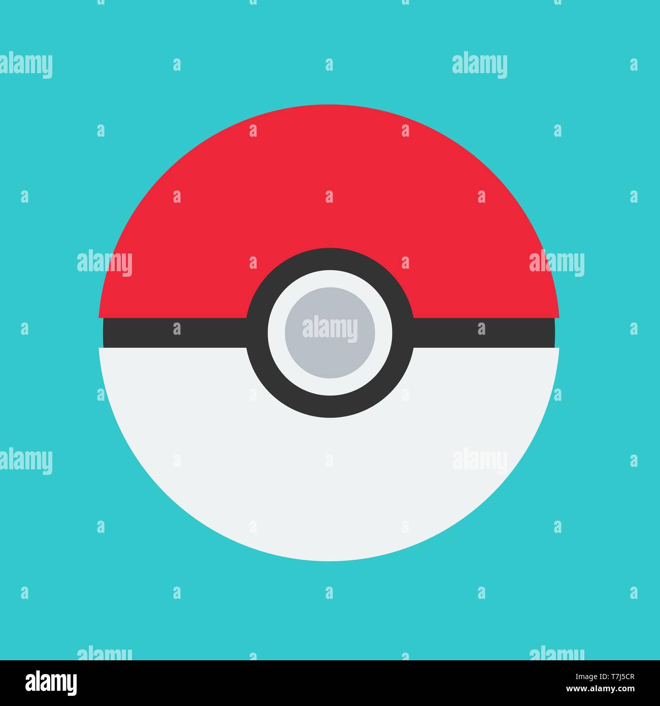 Ícone Poke Ball de Pokemon - Ilustração vetorial isolada em fundo branco e  preto . imagem vetorial de moodbringer© 279362054