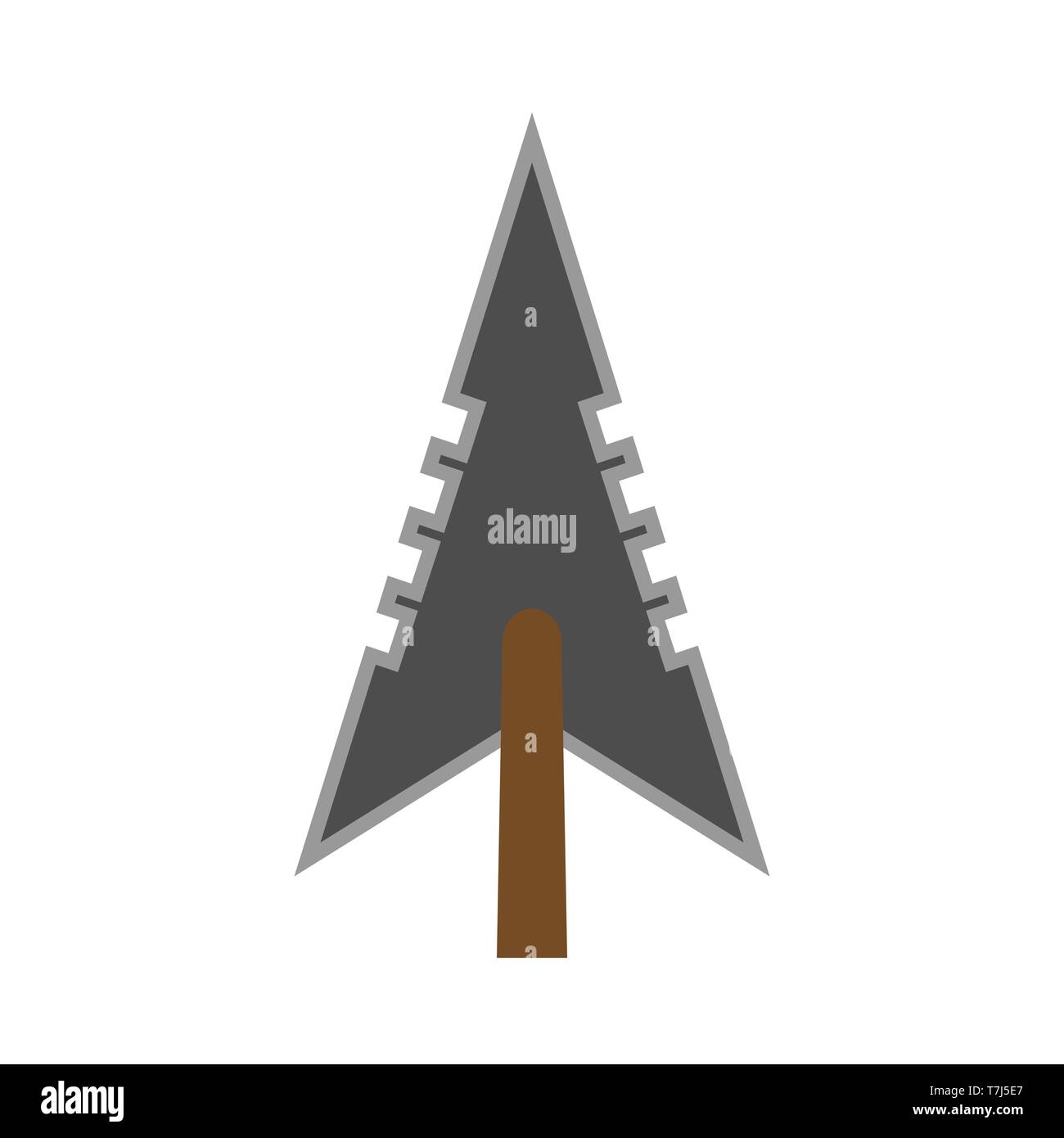 Arowhead bow flat vector shape element archery. Tribal weapon icon retro Stock Vector