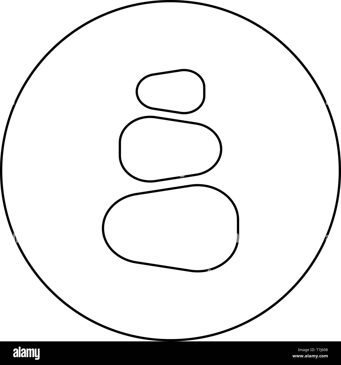 Stacked Stones Stack Stones Zen Stone Tower Spa Stones Stack Icon In Circle Round Outline Black Color Vector Illustration Flat Style Simple Image Stock Vector Image Art Alamy
