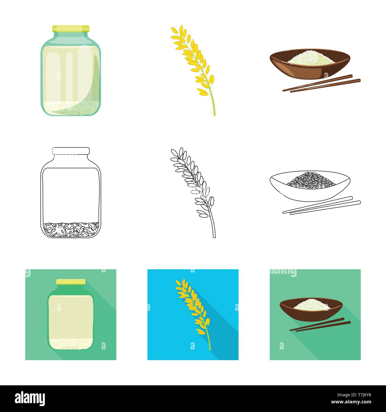Isolated object of crop and ecological logo. Set of crop and cooking ...