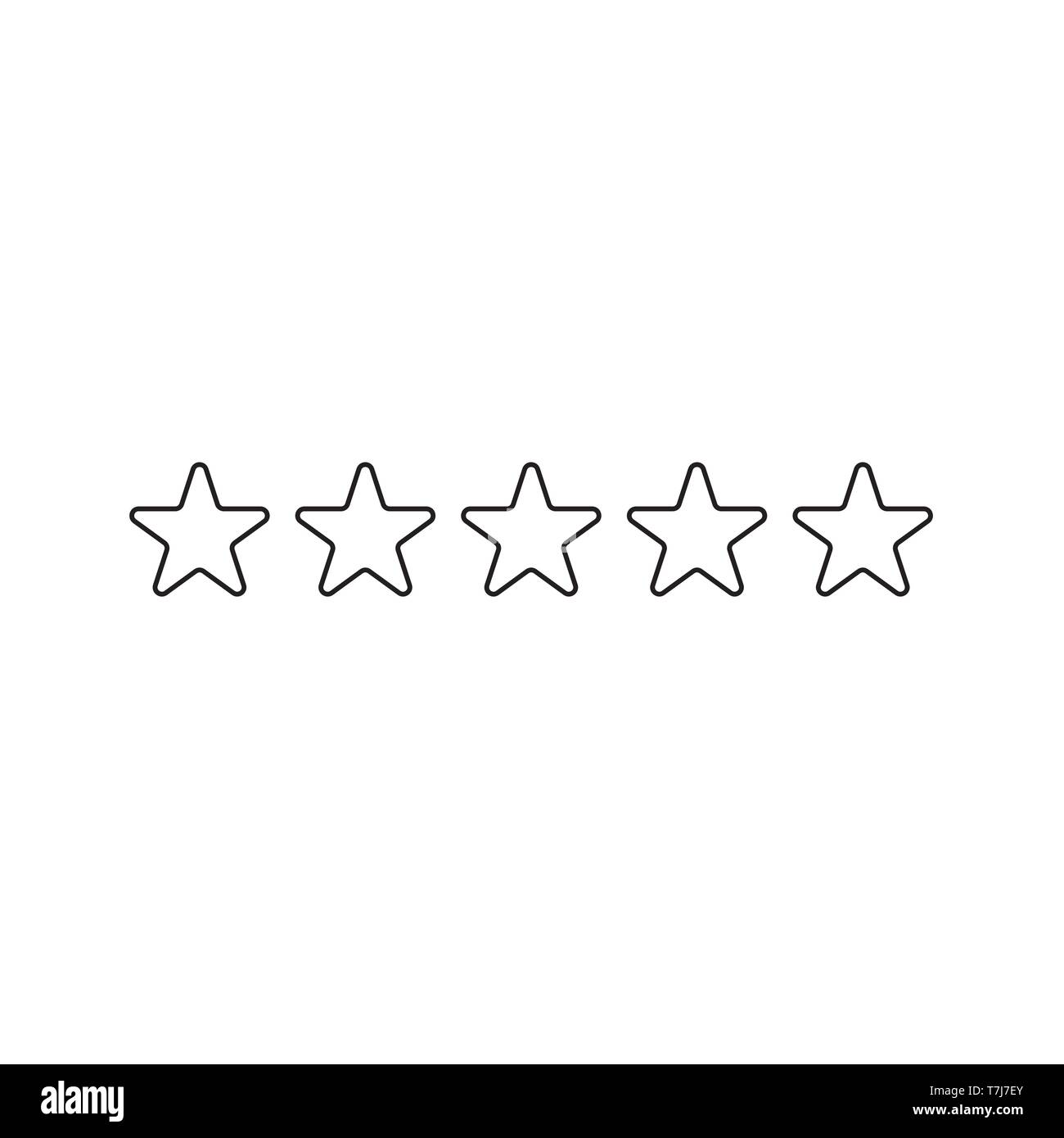 Vector icon of five stars. Black outlines Stock Vector Image & Art - Alamy