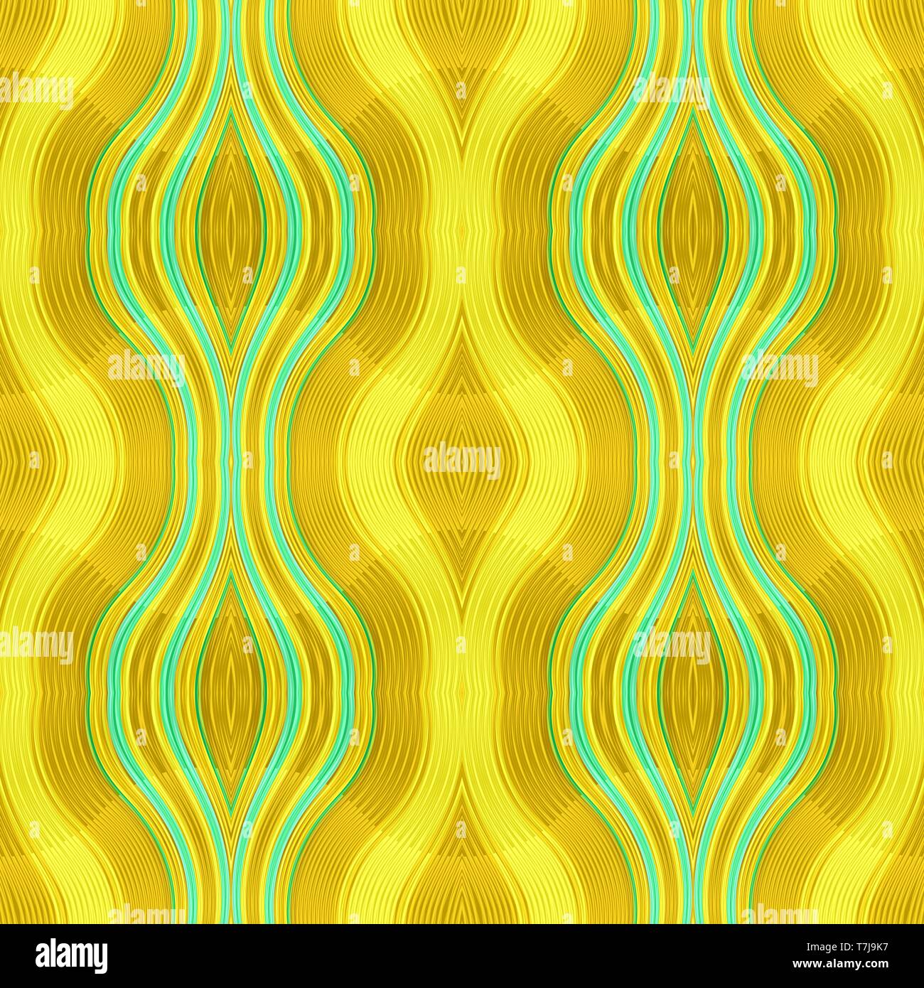 abstract seamless gold, pastel green and aqua marine color wave ...