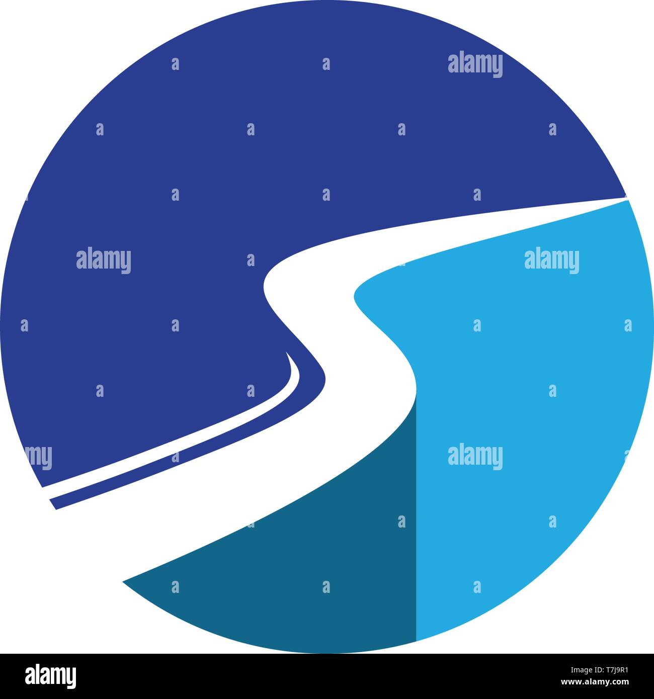 River and sun  Logo Template vector icon illustration, Stock Vector