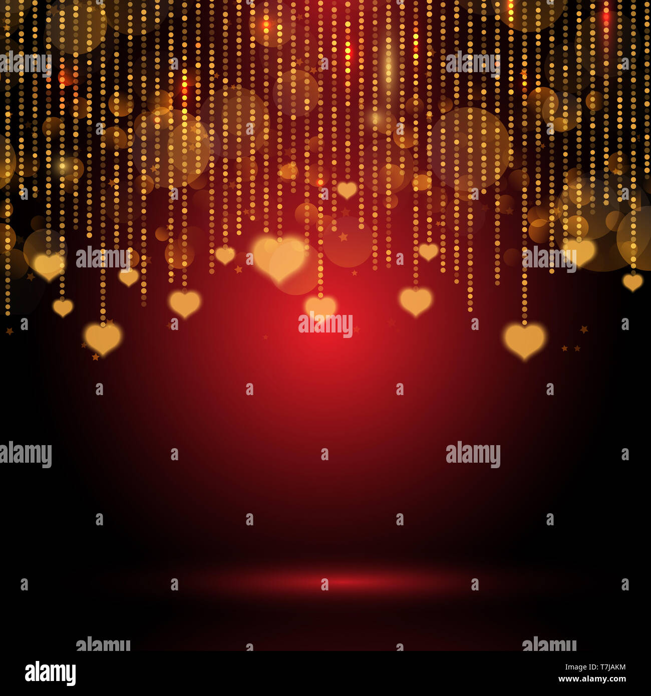 Valentine's Day background with hanging hearts Stock Photo - Alamy