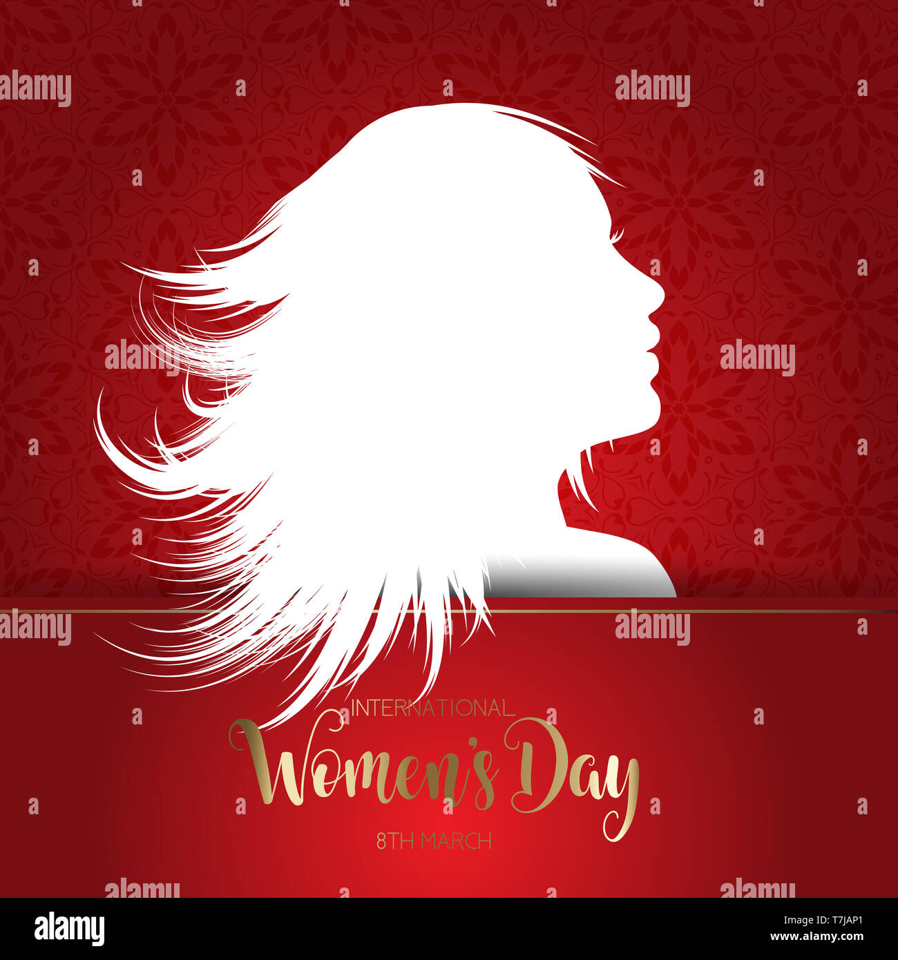International Women's Day background with silhouette of female face Stock  Photo - Alamy