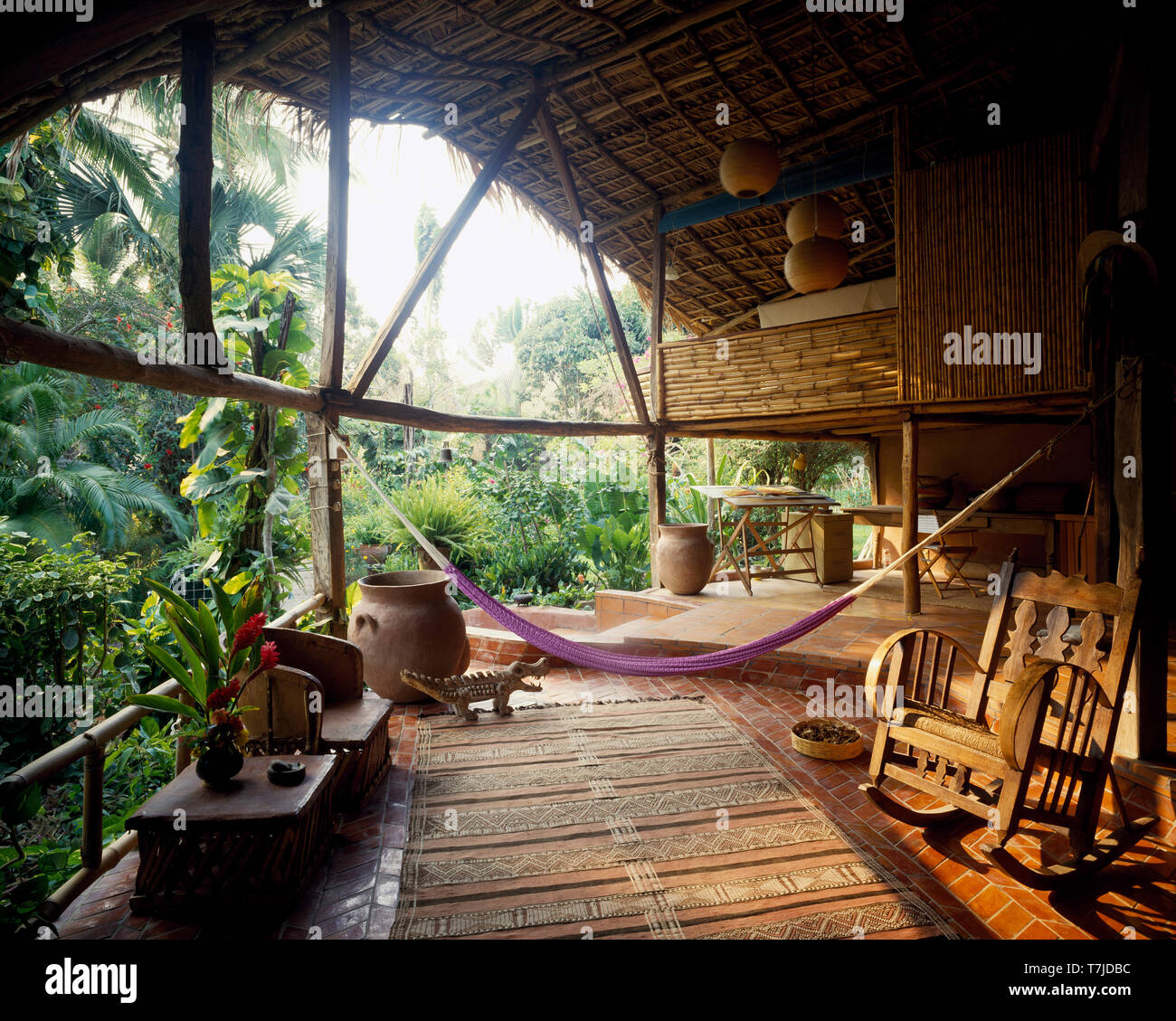 Terrace overlooking jungle Stock Photo Alamy