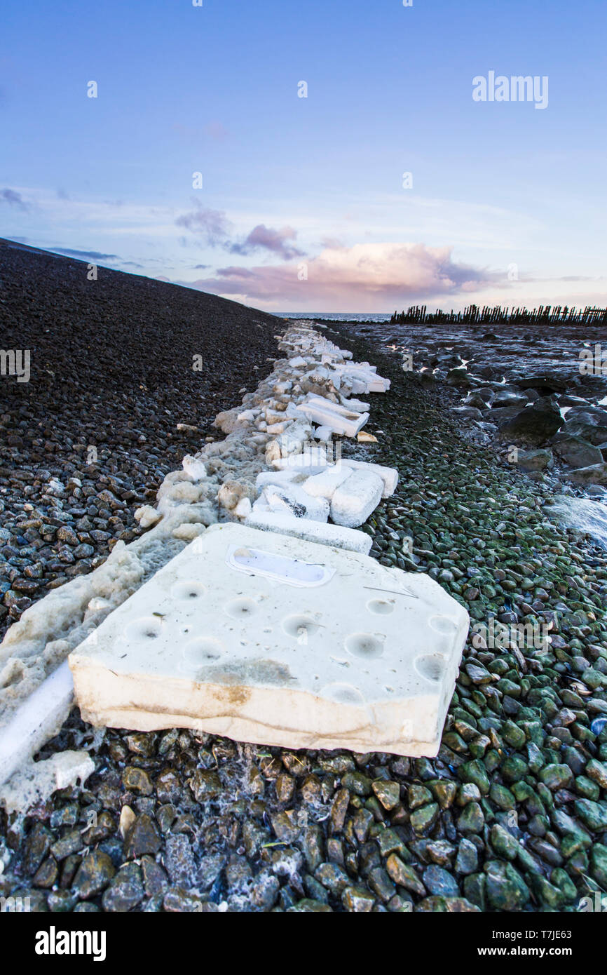 Cleanup operation of polystyrene packaging Stock Photo Alamy