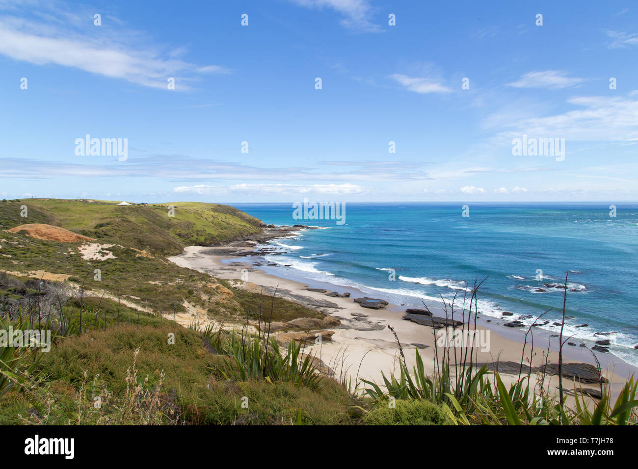 Beautiful Coastline at Omapere, New Zealand Stock Photo