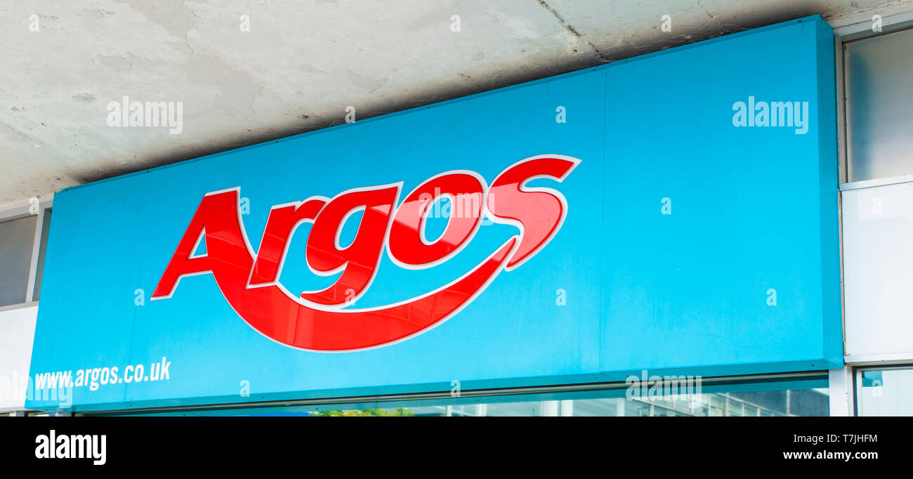 Close up of Argos sign at Billingham,England,UK Stock Photo