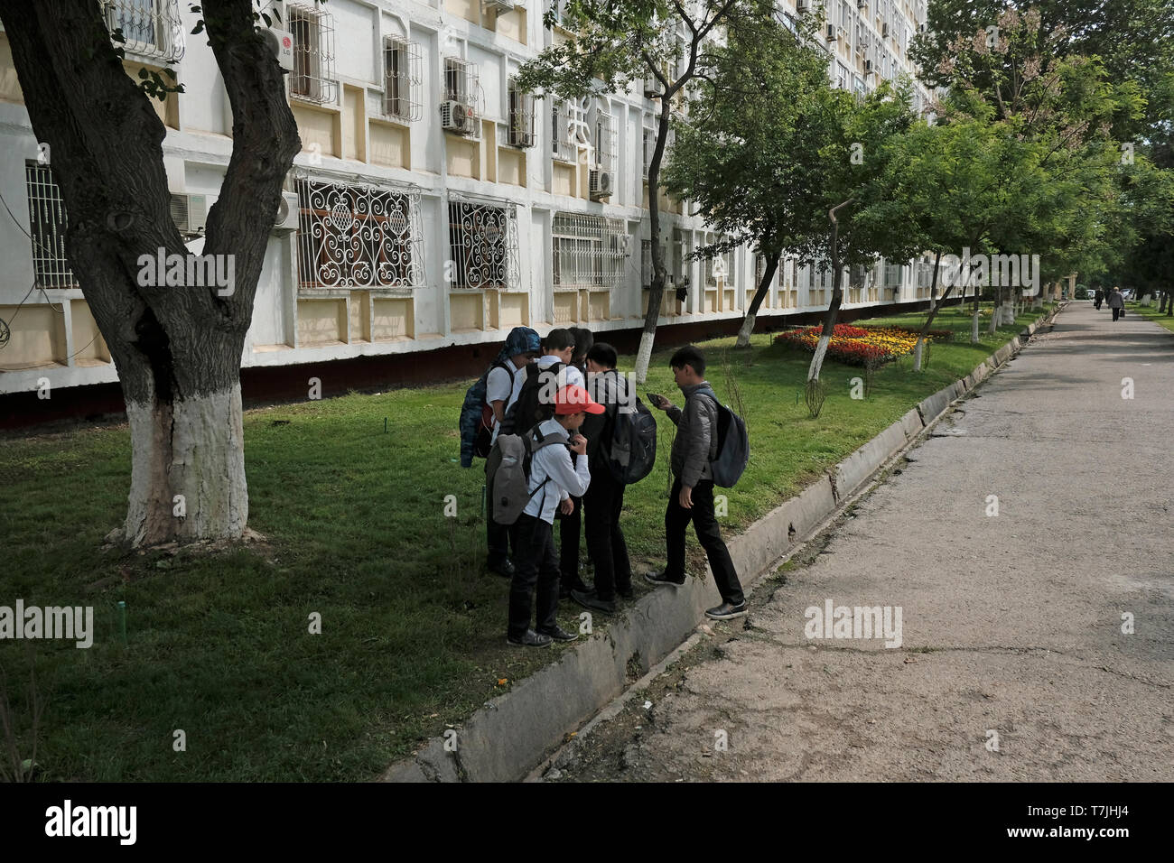 A group of schoolchildren in Tashkent capital of Uzbekistan Stock Photo ...