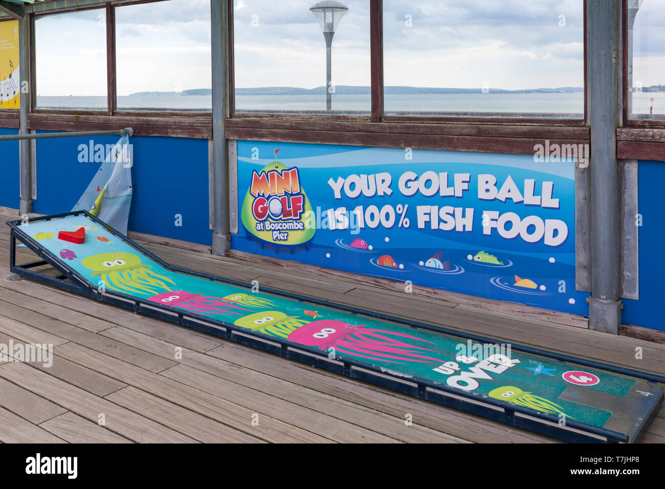 Mini Golf played with golf balls 100% fish food on Boscombe Pier,  Bournemouth, Dorset UK in May Stock Photo - Alamy