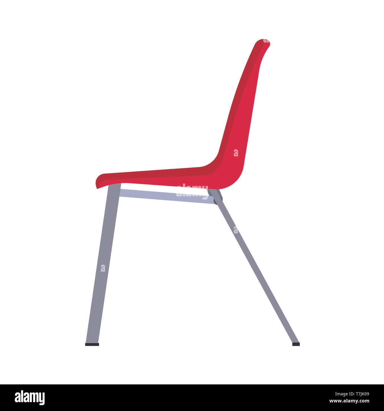 Office chair side view vector icon fruniture. Seat business interior