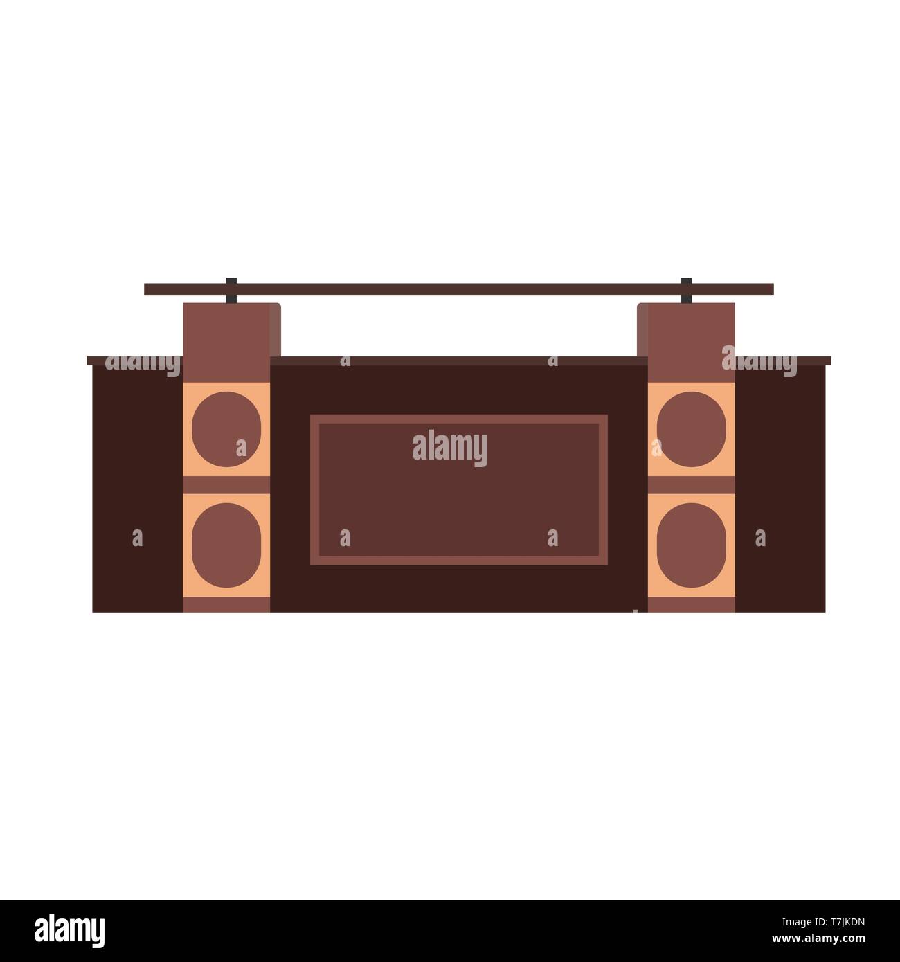 Reception Desk Vector Icon Front Hotel Counter Office Service
