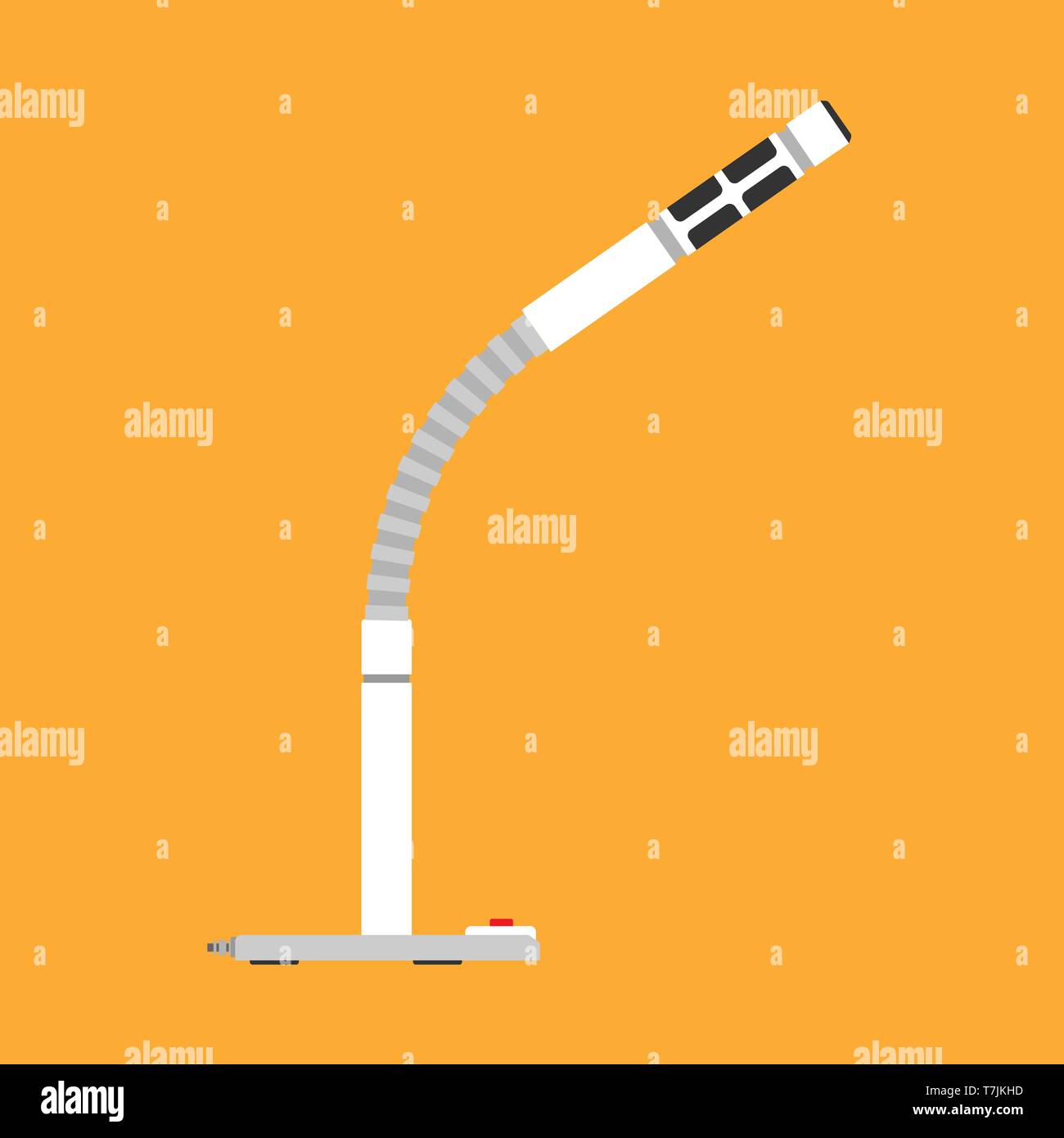 PC microphone vector icon media symbol equipment. Computer audio music