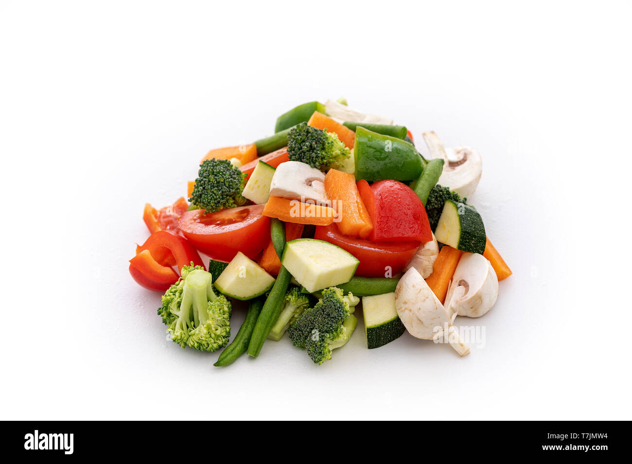 Chopped fresh vegetables ready for stir frying Stock Photo Alamy