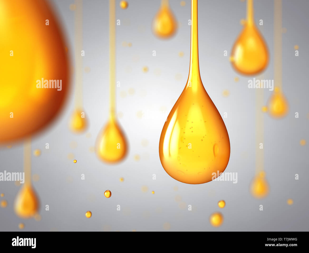 Shampoo/shower gel droplets, Personal hygiene, 3d illustration Stock Photo
