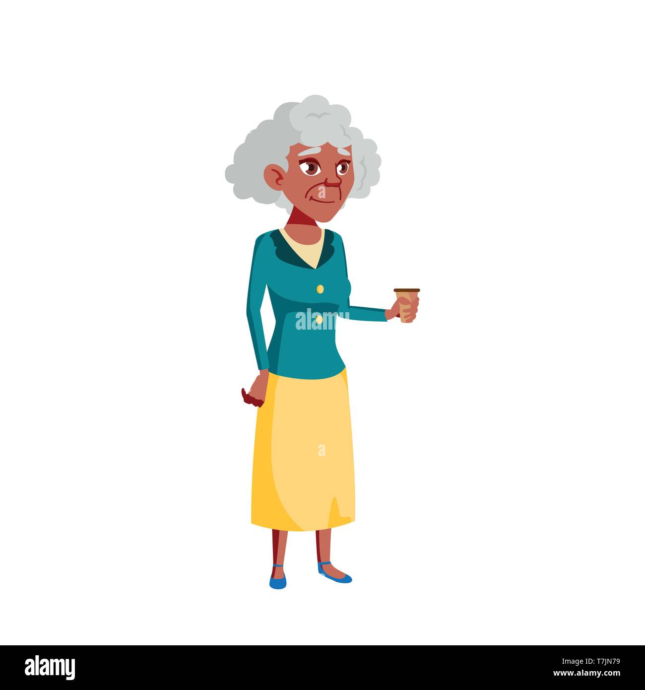 Black, African American Old Woman Vector. Elderly People. Senior Person.  Isolated Cartoon Illustration Stock Vector Image & Art - Alamy