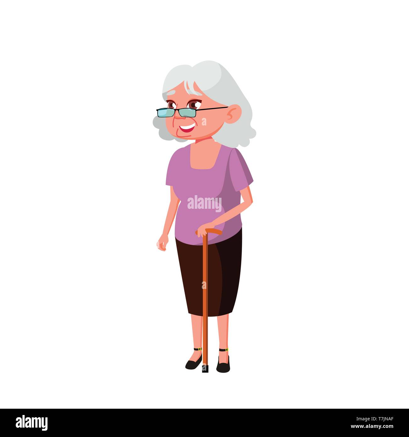 Caucasian Old Woman Vector. Elderly People. Senior Person. Isolated Cartoon  Illustration Stock Vector Image & Art - Alamy