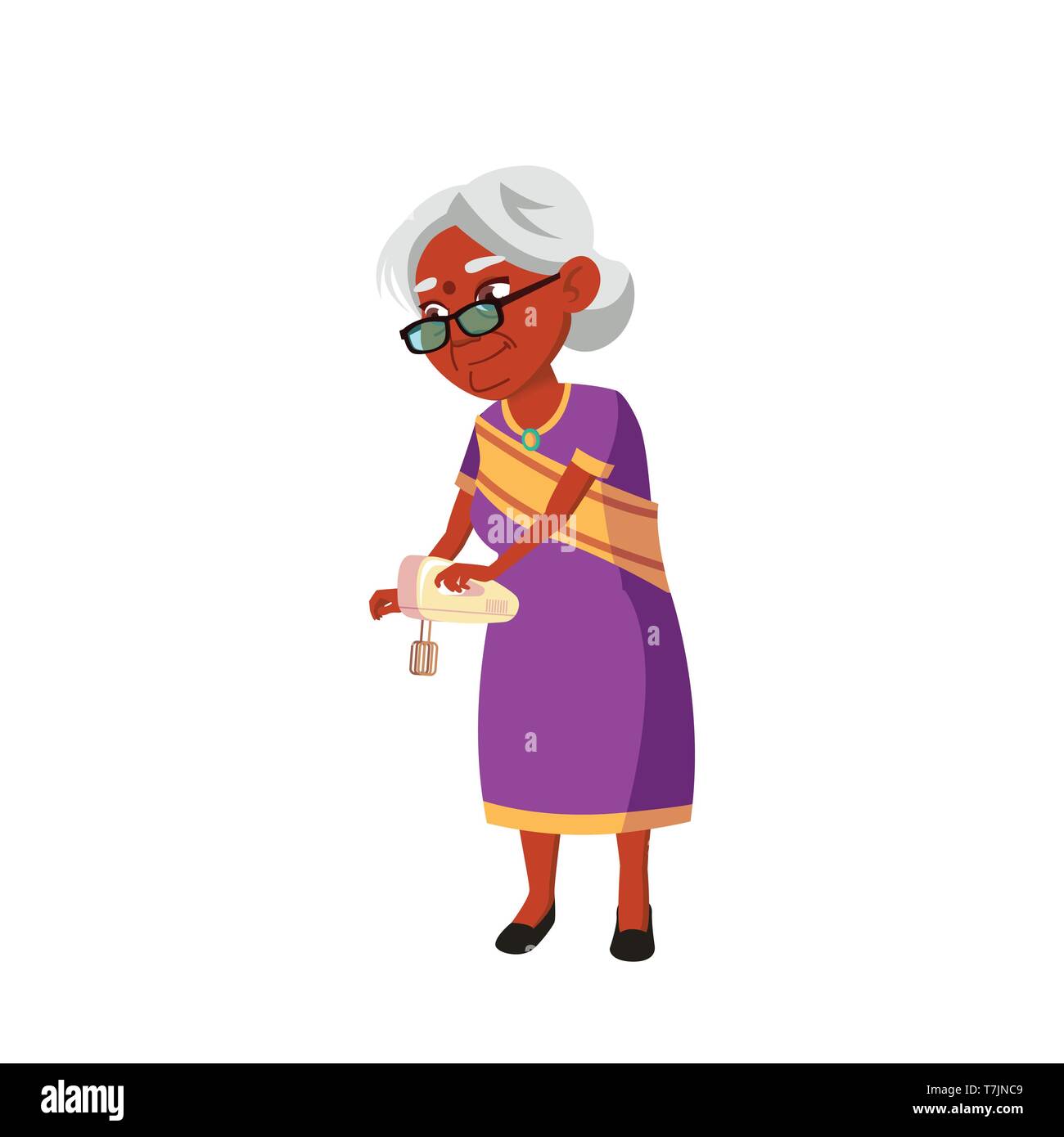 Elderly woman india Stock Vector Images - Alamy