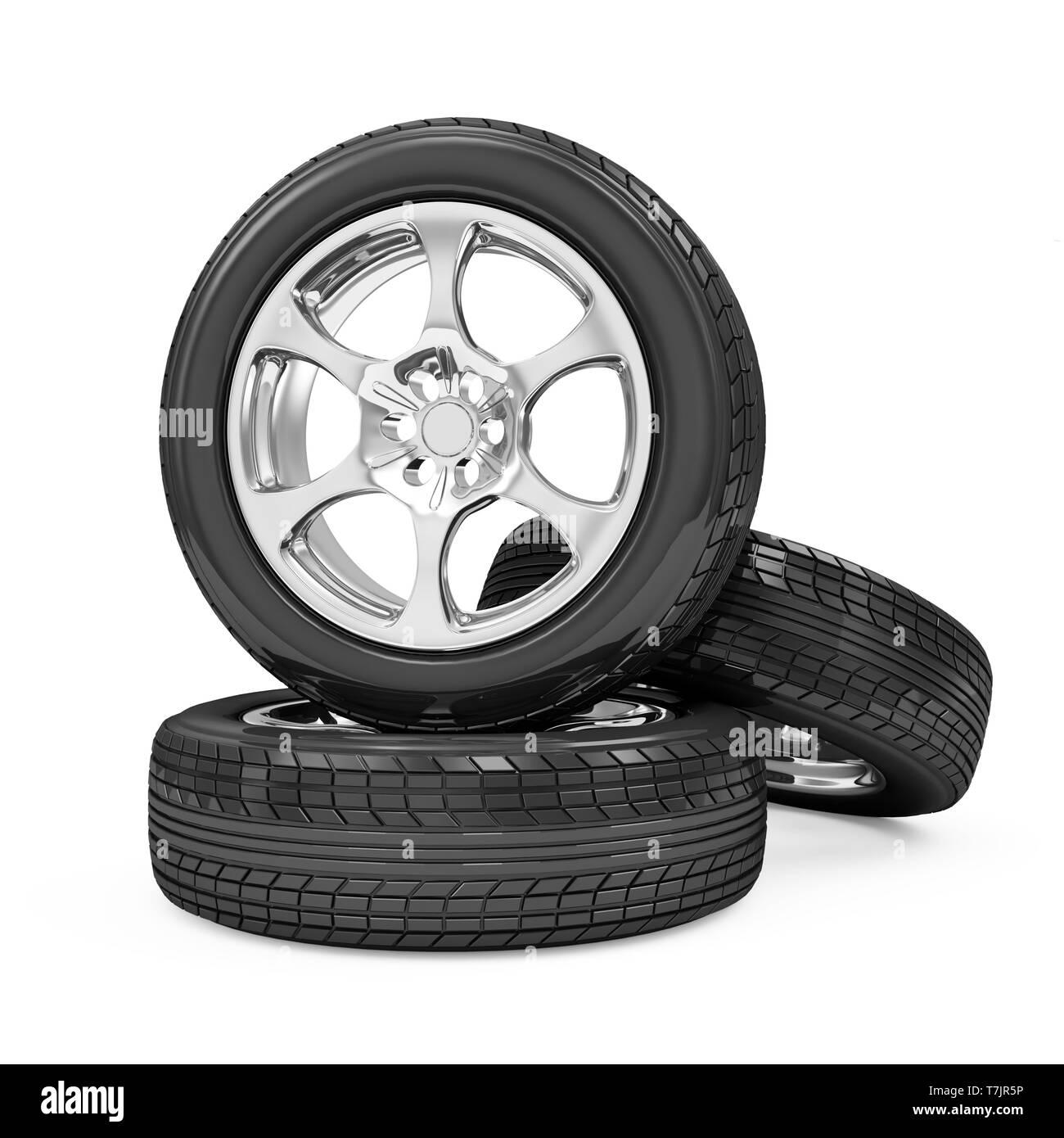 Group of Car Wheels isolated on white background Stock Photo Alamy