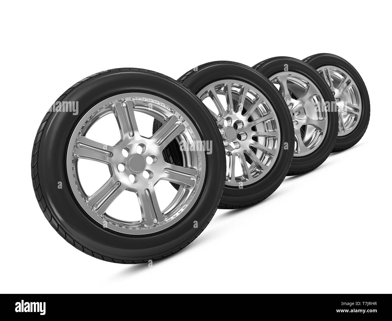 Car Wheels isolated on white background Stock Photo
