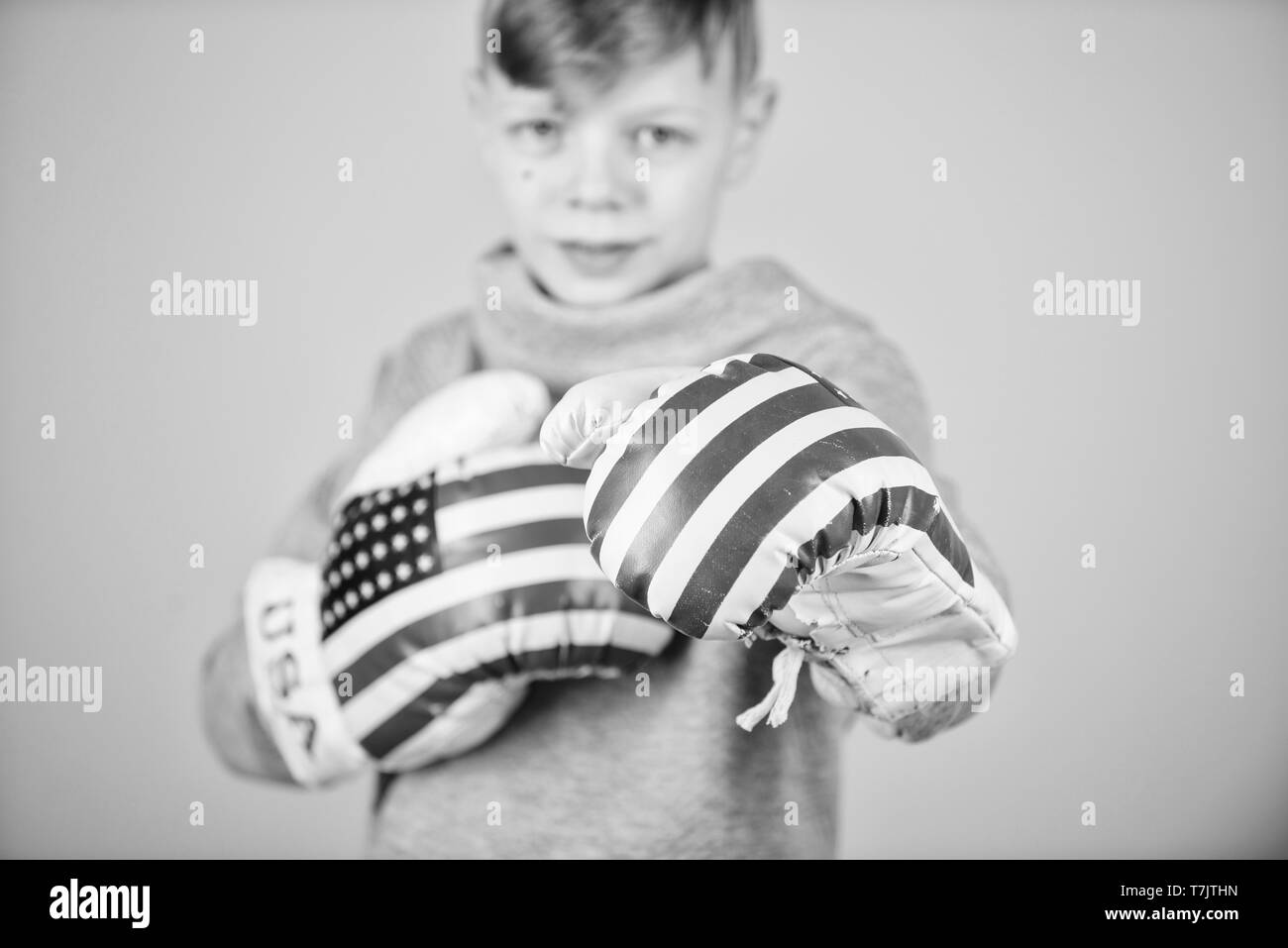 Boxing sport. Ready for sparring. Confident in his strength. Start