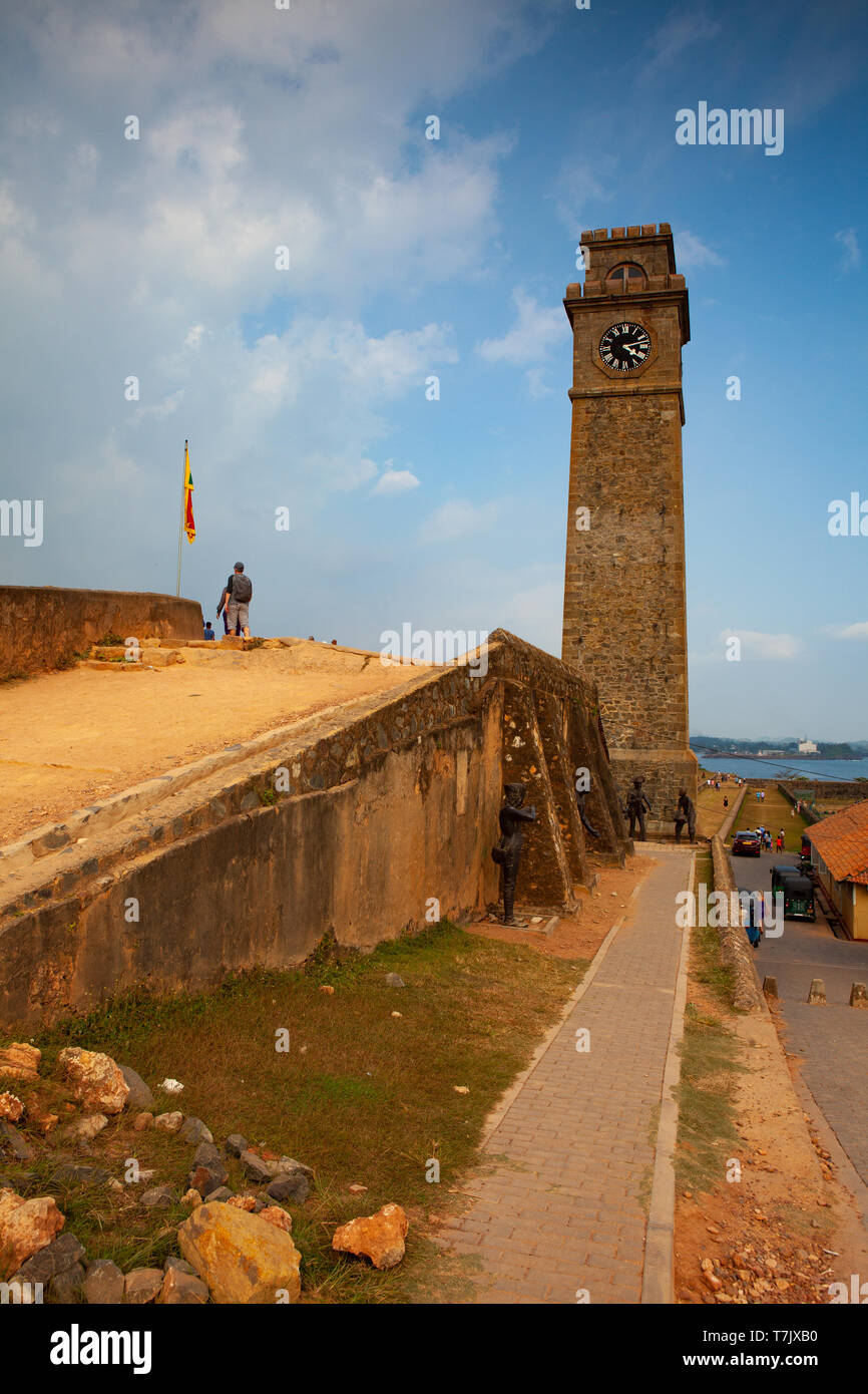 Galle, Sri Lanka - January 29,2019: Galle Fort in the Bay of Galle was built first in 1588 by the Portuguese, then extensively fortified by the Dutch  Stock Photo