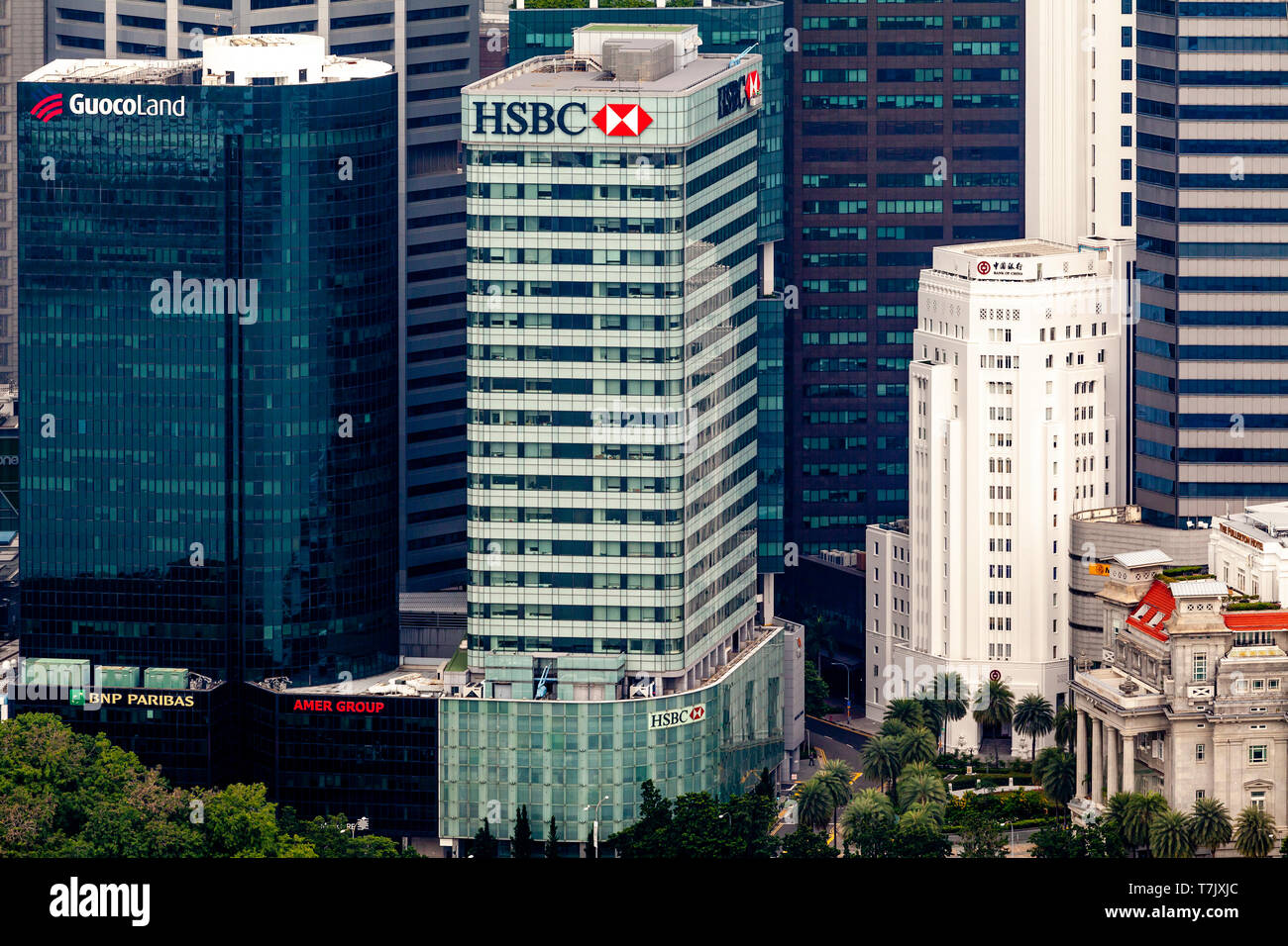 The Hsbc Building And Singapore Skyline Singapore South East