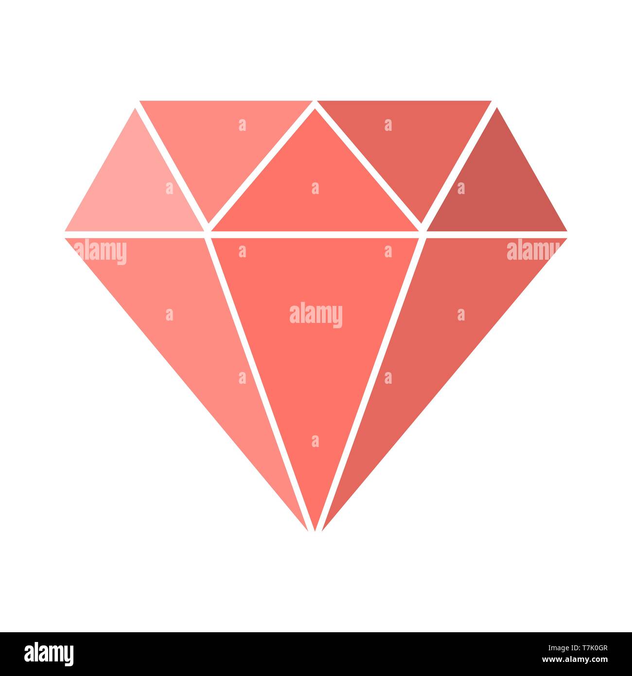 Pink Diamond icon isolated. Vector illustration. Symbol of Diamond in