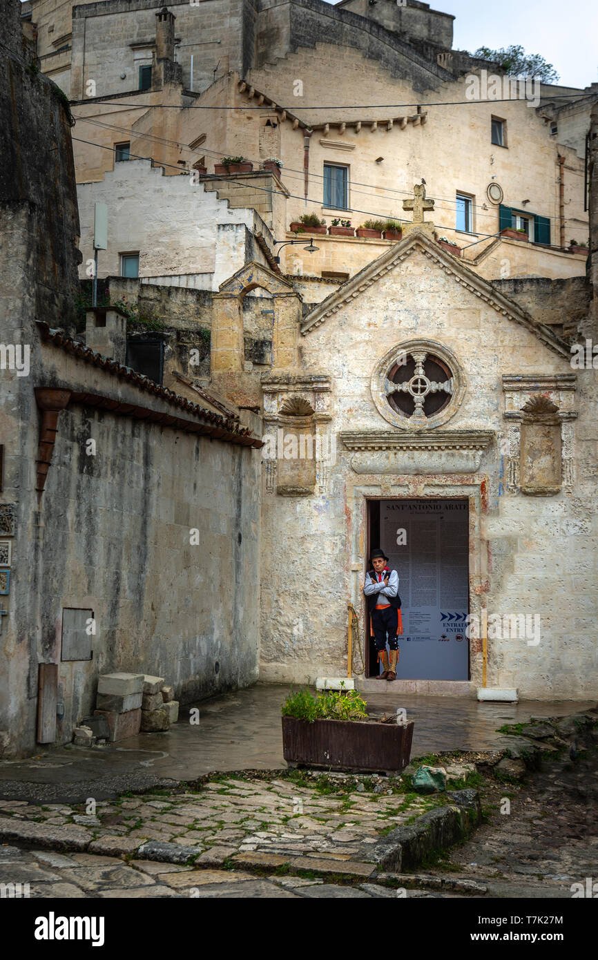 rupestrian church Saint Anthony Abbot cave church, Matera Stock Photo