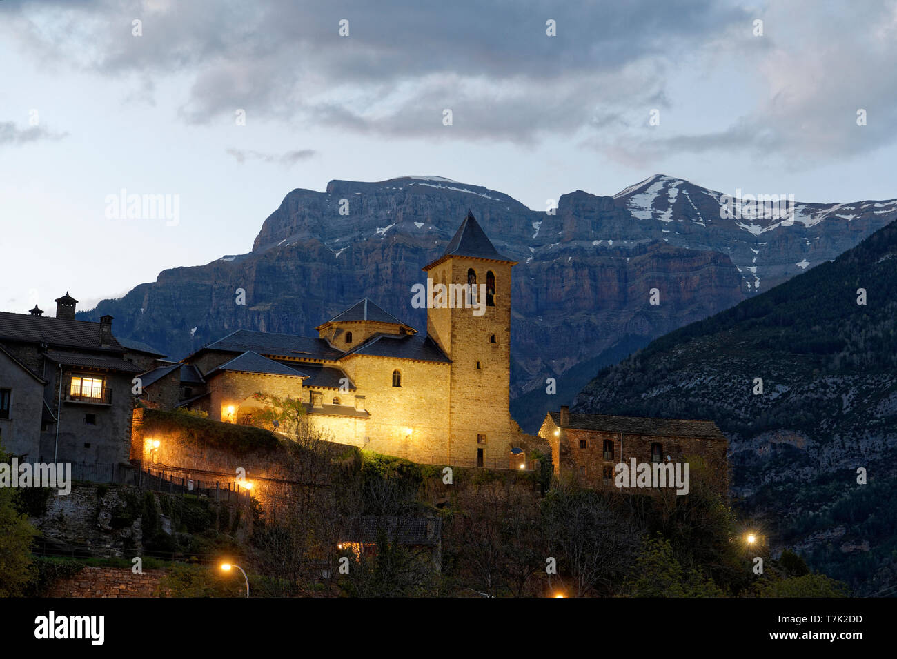 Spain, Aragon, Huesca province, Ordesa and Monte Perdido national park (Ordesa y Monte Perdido Parque Nacional), listed as World Heritage by UNESCO, Torla village Stock Photo