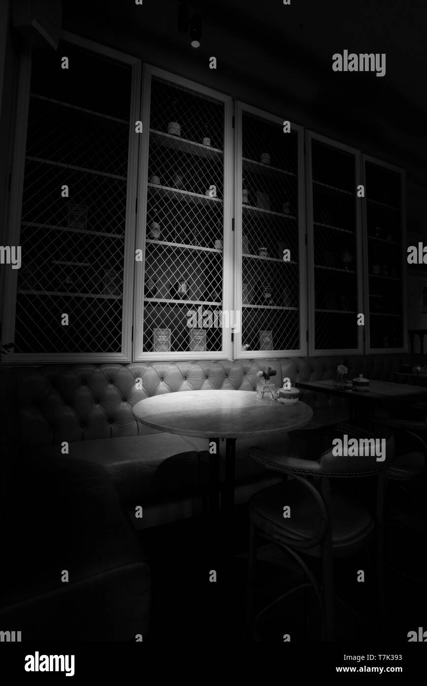 Cafe table settings Stock Photo