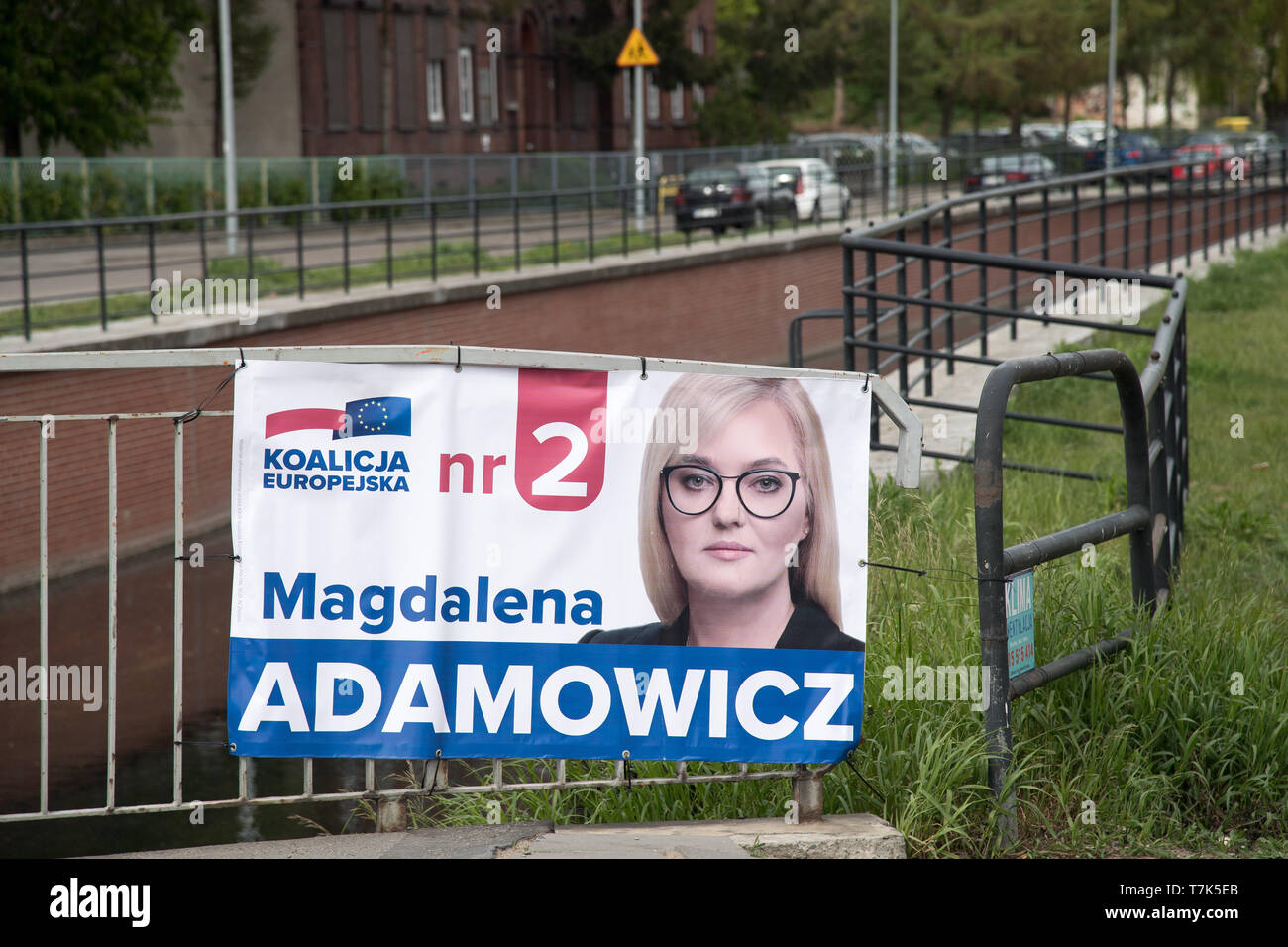 Magdalena Adamowicz's bilboard, candidate of Koalicja Europejska (European Coalition) in 2019 European Parliament election campaign. Gdansk, Poland. M Stock Photo