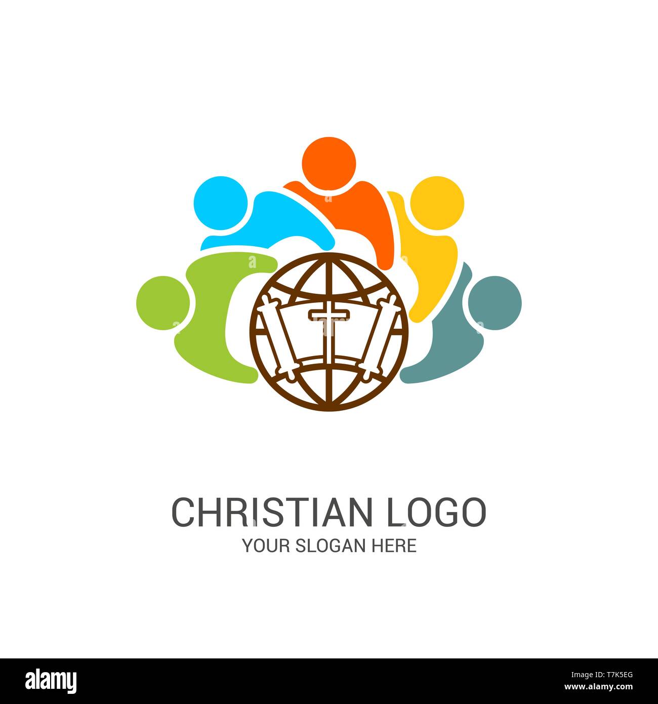 Church logo and biblical symbols. The unity of believers in Jesus
