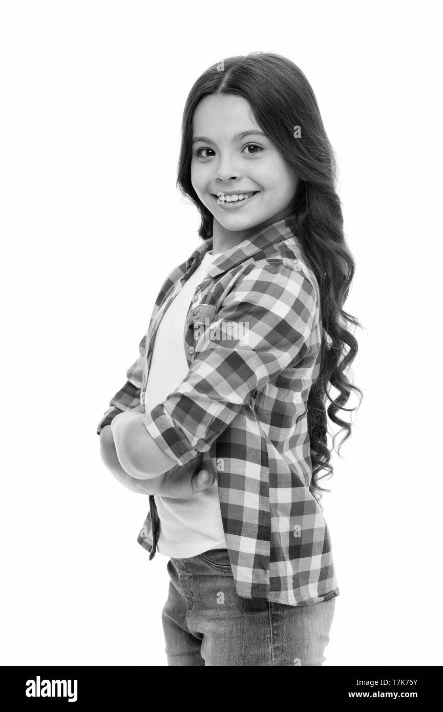 Feel So Confident With New Hairstyle Kid Girl Long Curly Hair