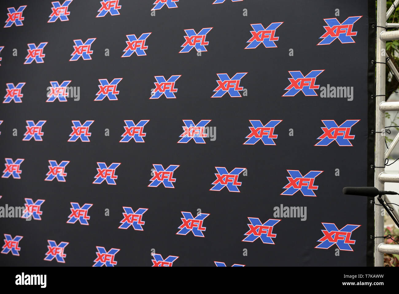 Press conference for XFL names Winston Moss Los Angeles Head Coach on May 7, 2019 (Photo by Jevone Moore) Stock Photo