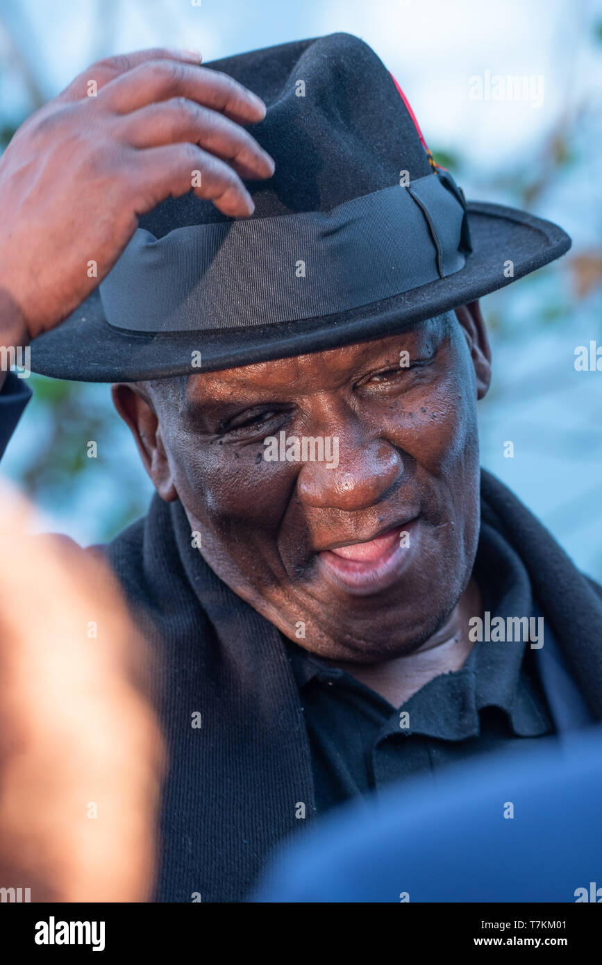 Lamontville, Durban, South Africa, May 8, 2019 South African Police Minister Bheki Cele visits
