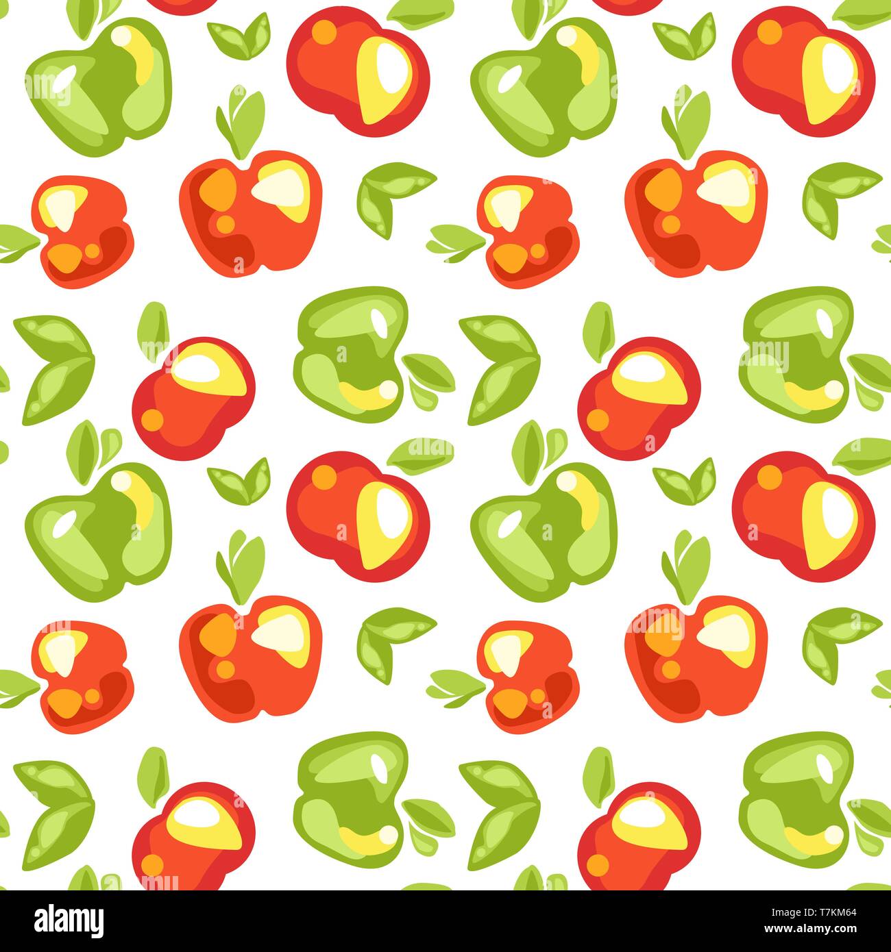 Seamless pattern of apples Stock Vector