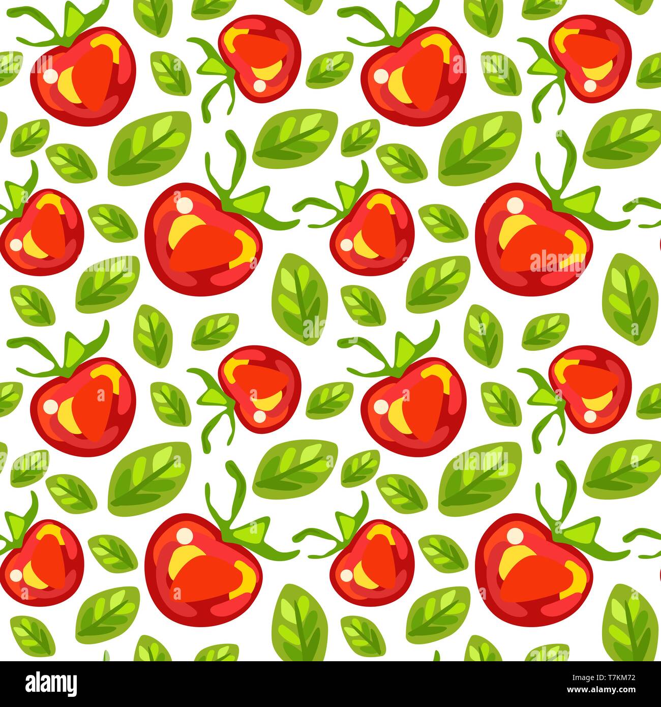 Seamless pattern of tomatoes Stock Vector