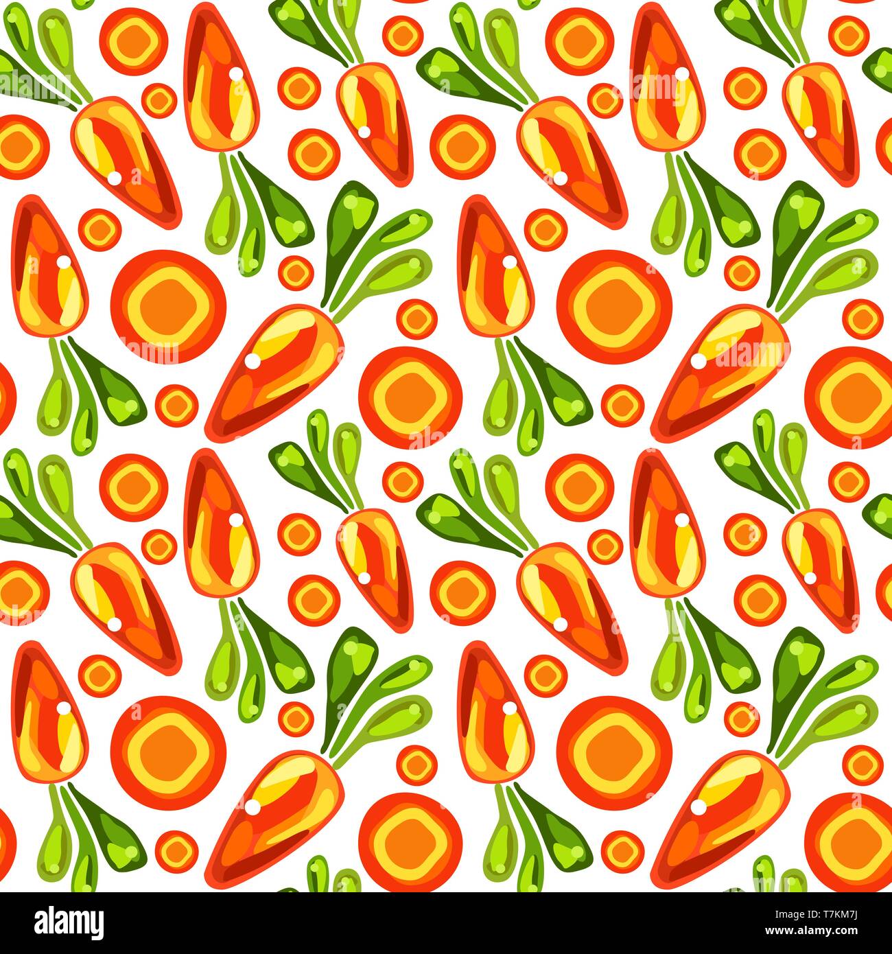 Seamless pattern of carrots Stock Vector